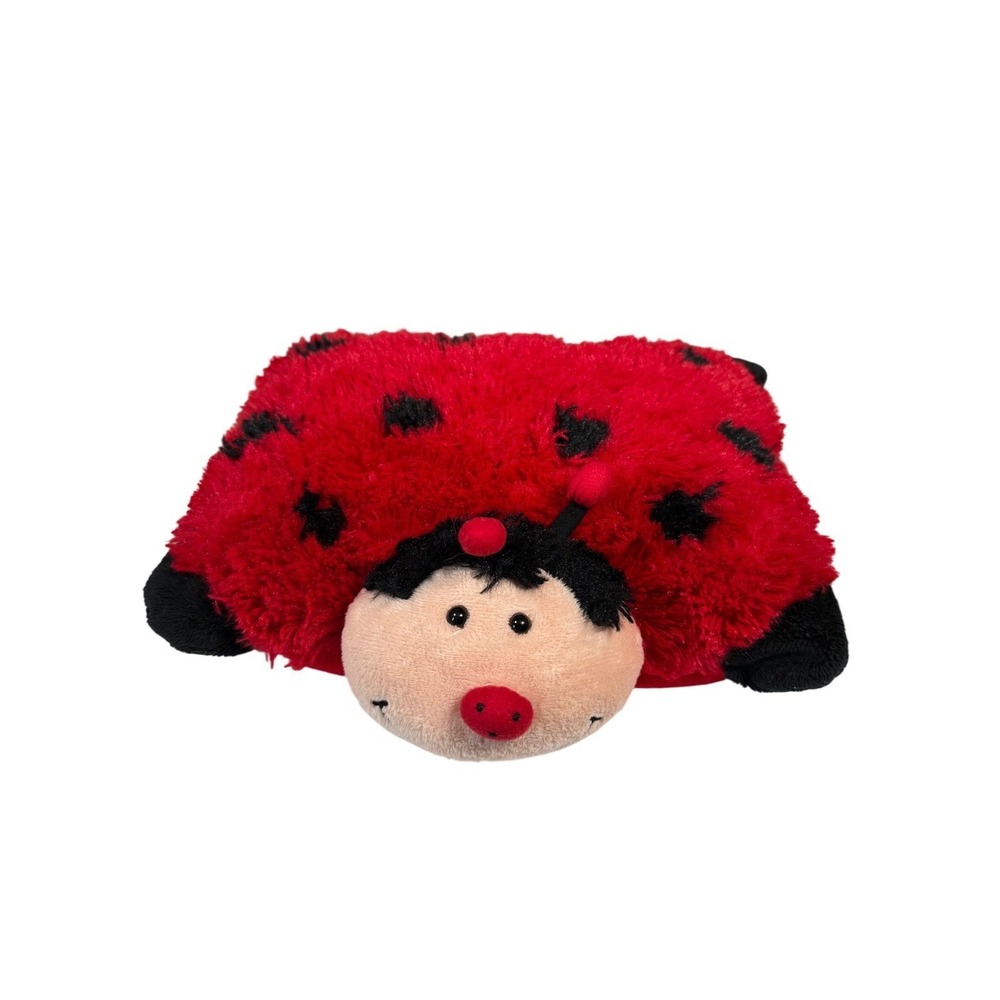 Pillow Pets Plush Pee-Wees Ladybug Small Red Black Spots Folding Pillow Insect